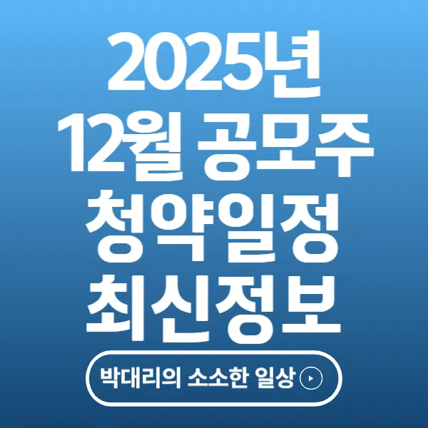 2025년 12월 공모주 청약 일정 최신정보