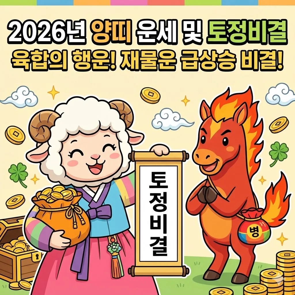 2026년 양띠 운세 및 토정비결, 육합의 행운과 재물운 상승 비결 - 박대리의 소소한일상
