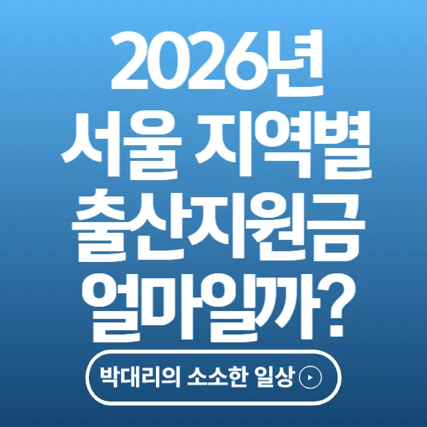 2026년 서울 지역별 출산 지원금 얼마일까