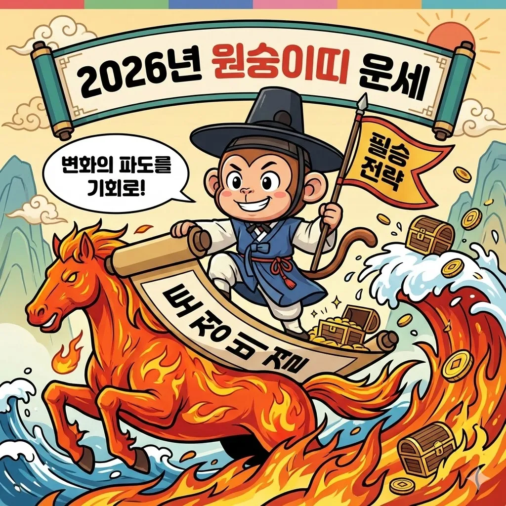 2026년 원숭이띠 운세 및 토정비결, 변화의 파도를 기회로 만드는 필승 전략
