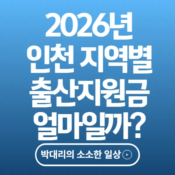 2026년 인천 지역별 출산지원금 얼마일까