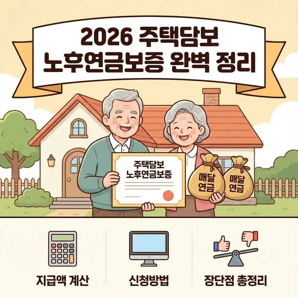 2026년 주택담보 노후연금보증 완벽 정리, 지급액 계산부터 신청방법, 장단점 총정리