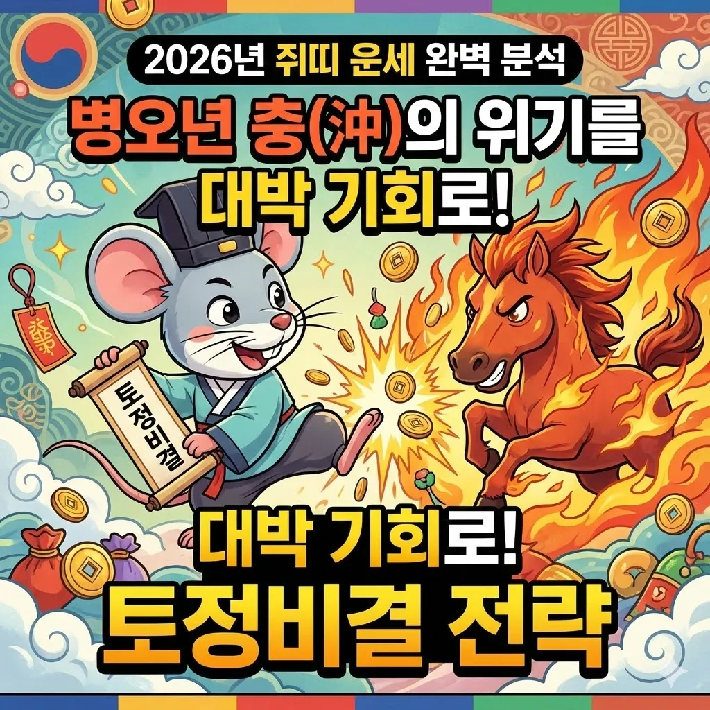 2026년 쥐띠 운세 완벽 분석, 병오년 충(沖)의 위기를 대박 기회로 바꾸는 토정비결 전략