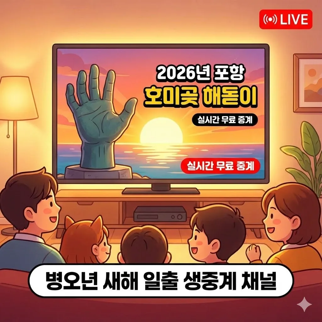 2026년 포항 호미곶 해돋이 실시간 무료 중계 영상보기, 병오년 새해 일출 생중계 채널 안내