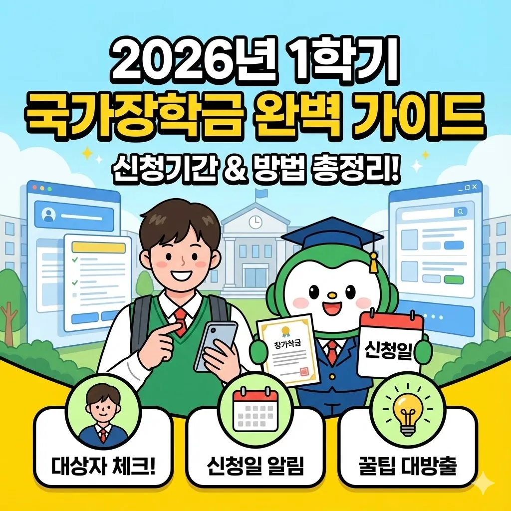 2026학년도 1학기 국가장학금 신청기간 및 신청방법 완벽 정리 (대상자, 신청일, 꿀팁)