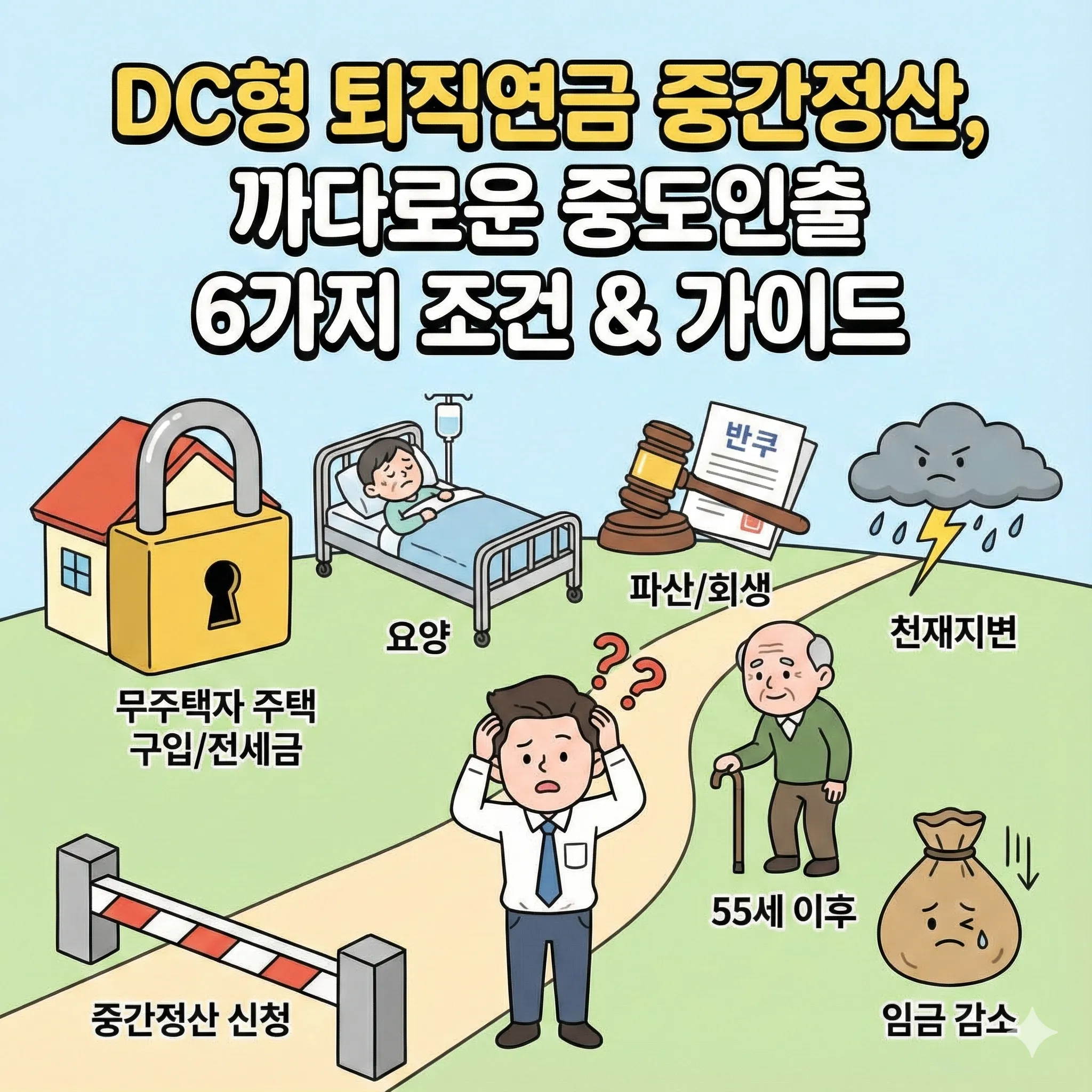 DC형 퇴직연금 중간정산, 까다로운 중도인출 조건 6가지와 신청 가이드