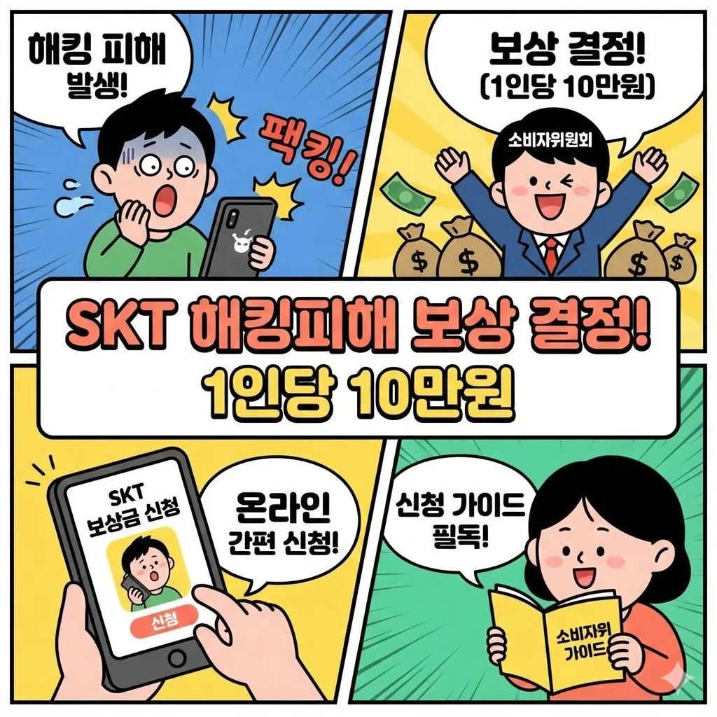 SKT 해킹피해자 보상 결정! 1인당 10만원 보상금 신청 방법 및 소비자위 가이드