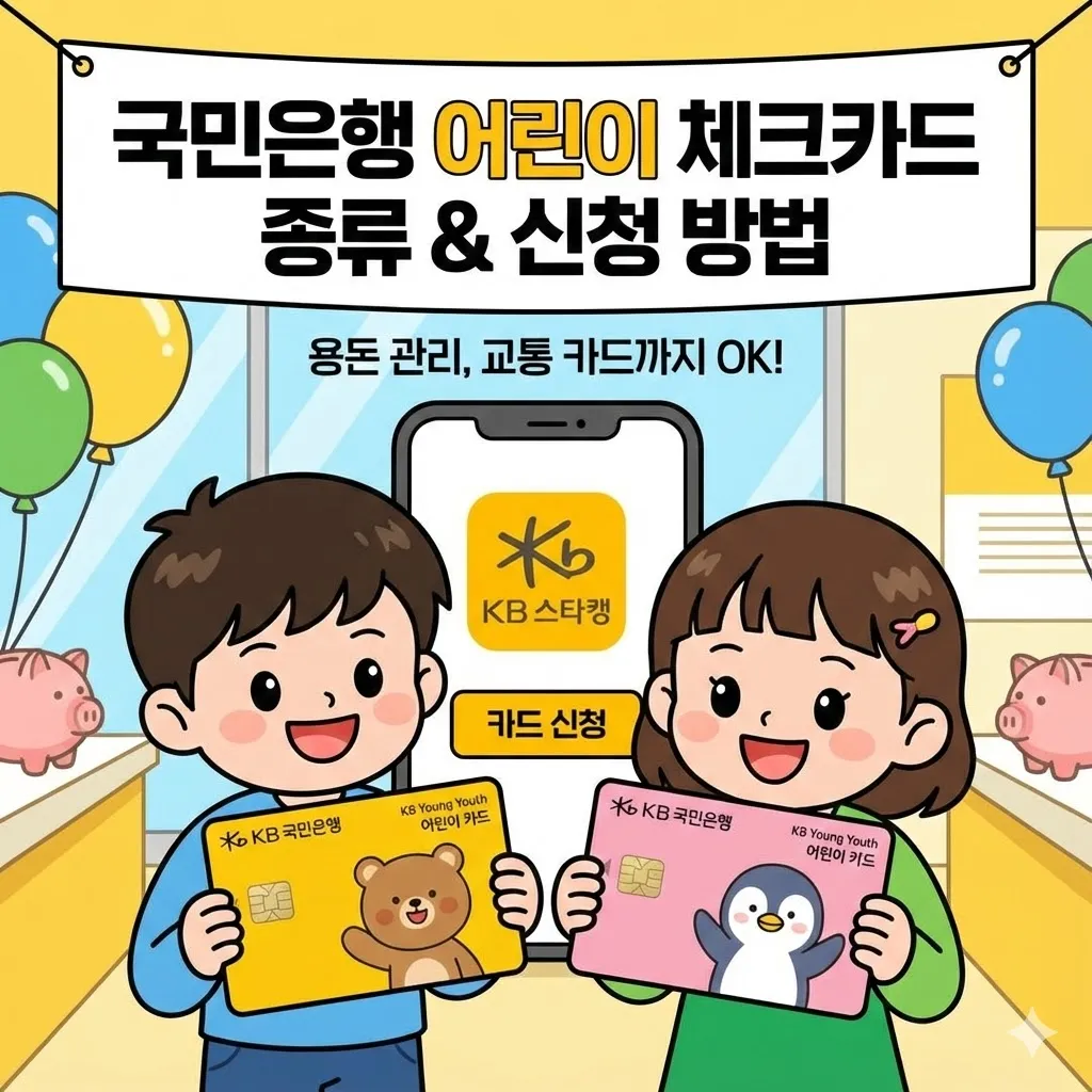 국민은행 어린이 체크카드 종류 및 신청 방법