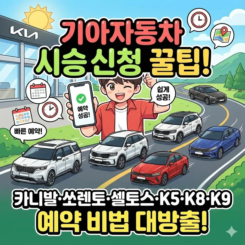 기아자동차 시승신청, 카니발 쏘렌토 셀토스 k5 k8 K9 시승 예약 꿀팁