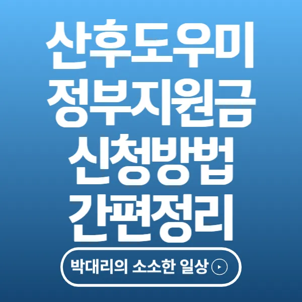 산후도우미 정부지원금 신청방법 간편 정리