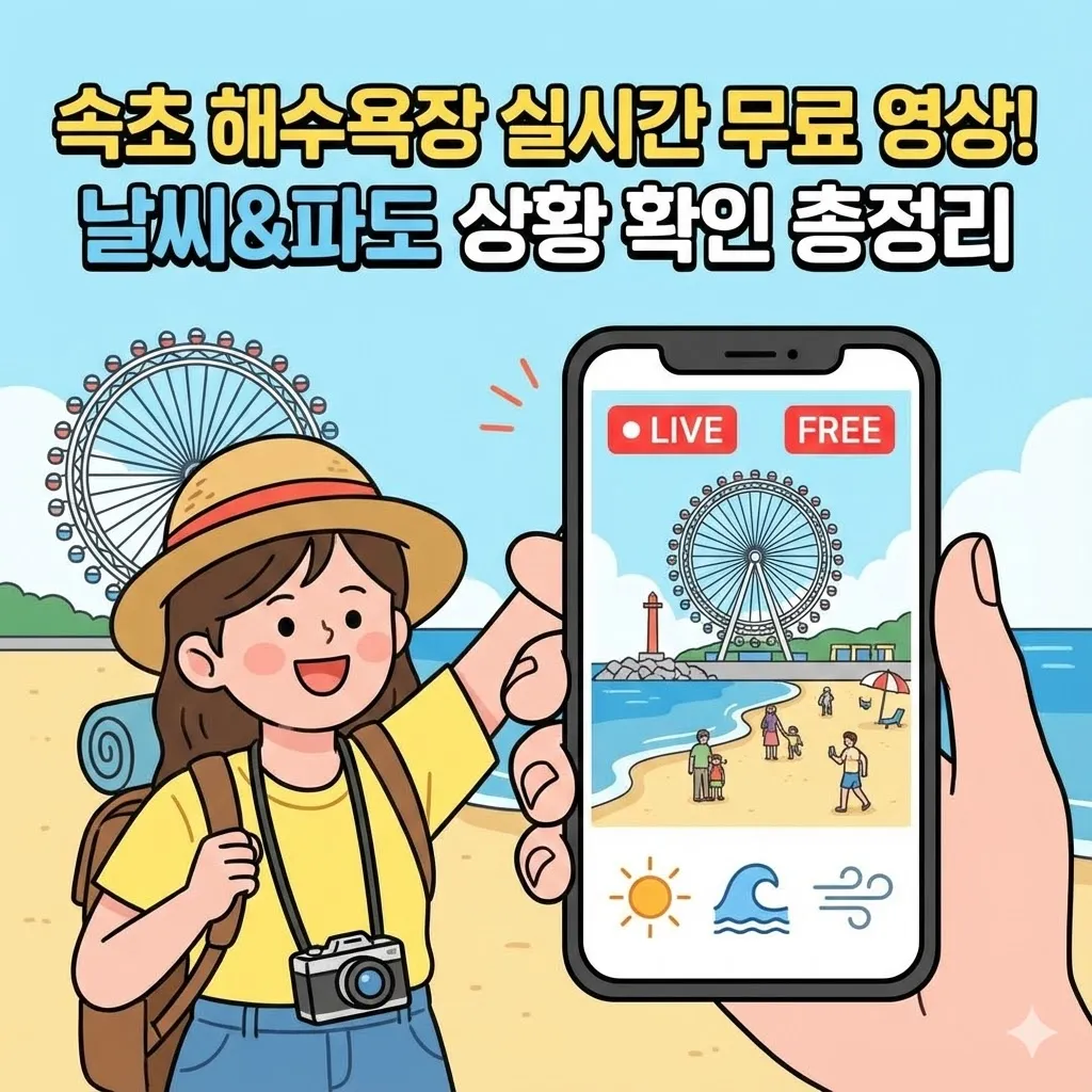 속초 해수욕장 실시간 무료 영상, 현재 바다 날씨 및 파도 상황 실시간 확인 방법