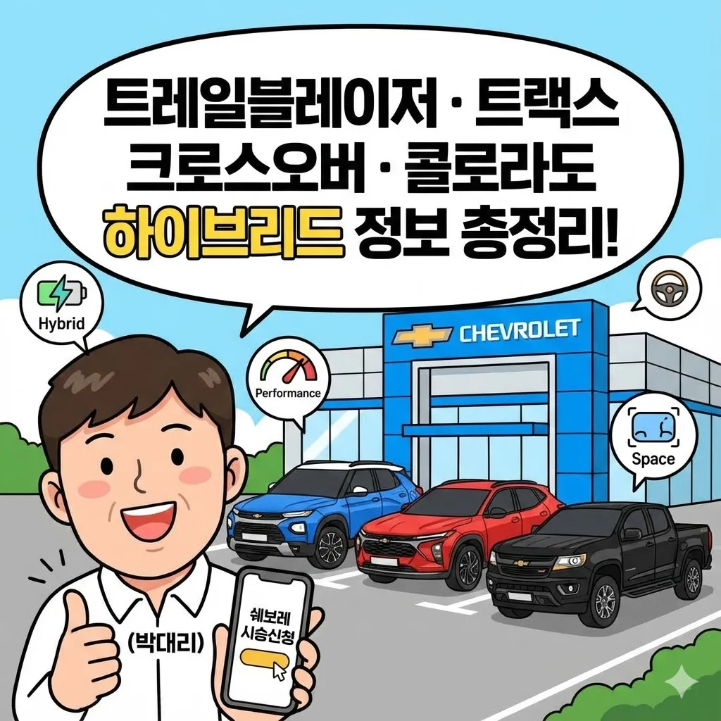 쉐보레 시승신청, 트레일블레이저 트랙스 크로스오버 콜로라도 하이브리드 정보 총정리