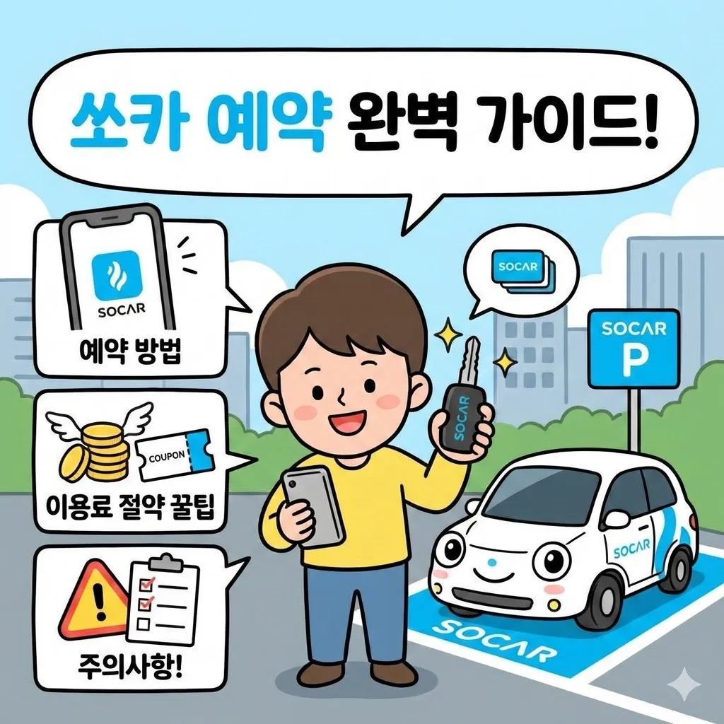 쏘카 예약 방법, 이용료 절약 꿀팁부터 주의사항까지 완벽 가이드