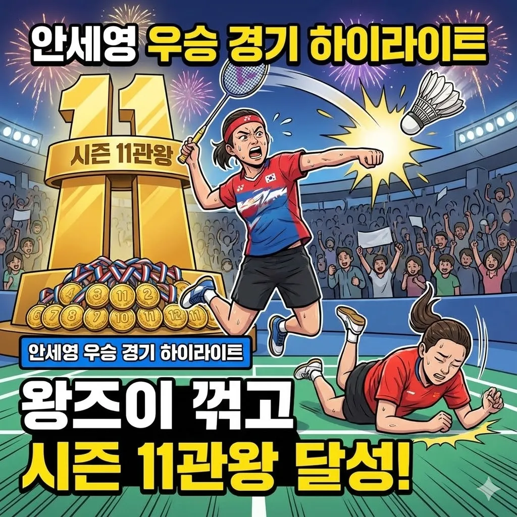 안세영 우승 경기 하이라이트, 왕즈이 꺾고 시즌 11관왕 금자탑 달성