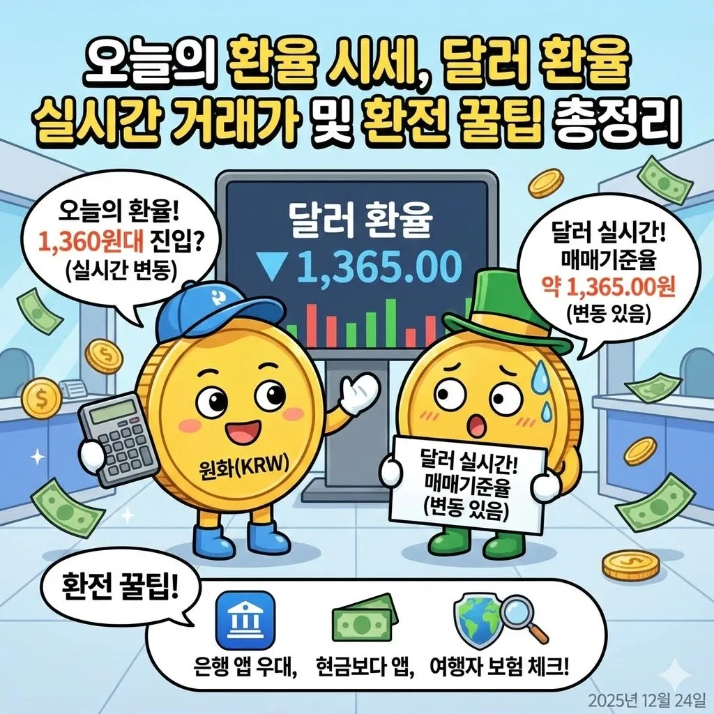 오늘의 환율 시세, 달러 환율 실시간 거래가 및 환전 꿀팁 총정리