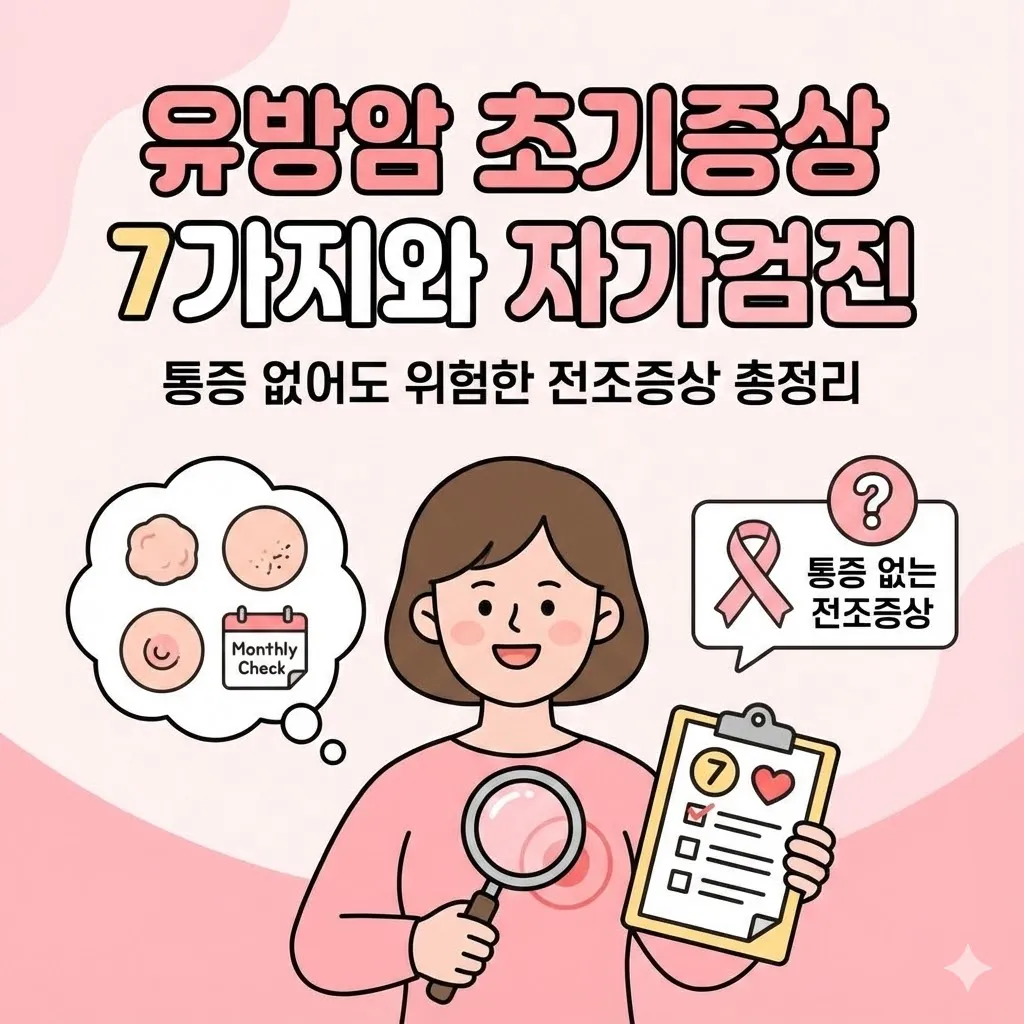 유방암 초기증상 7가지와 자가검진, 통증 없어도 위험한 전조증상 총정리
