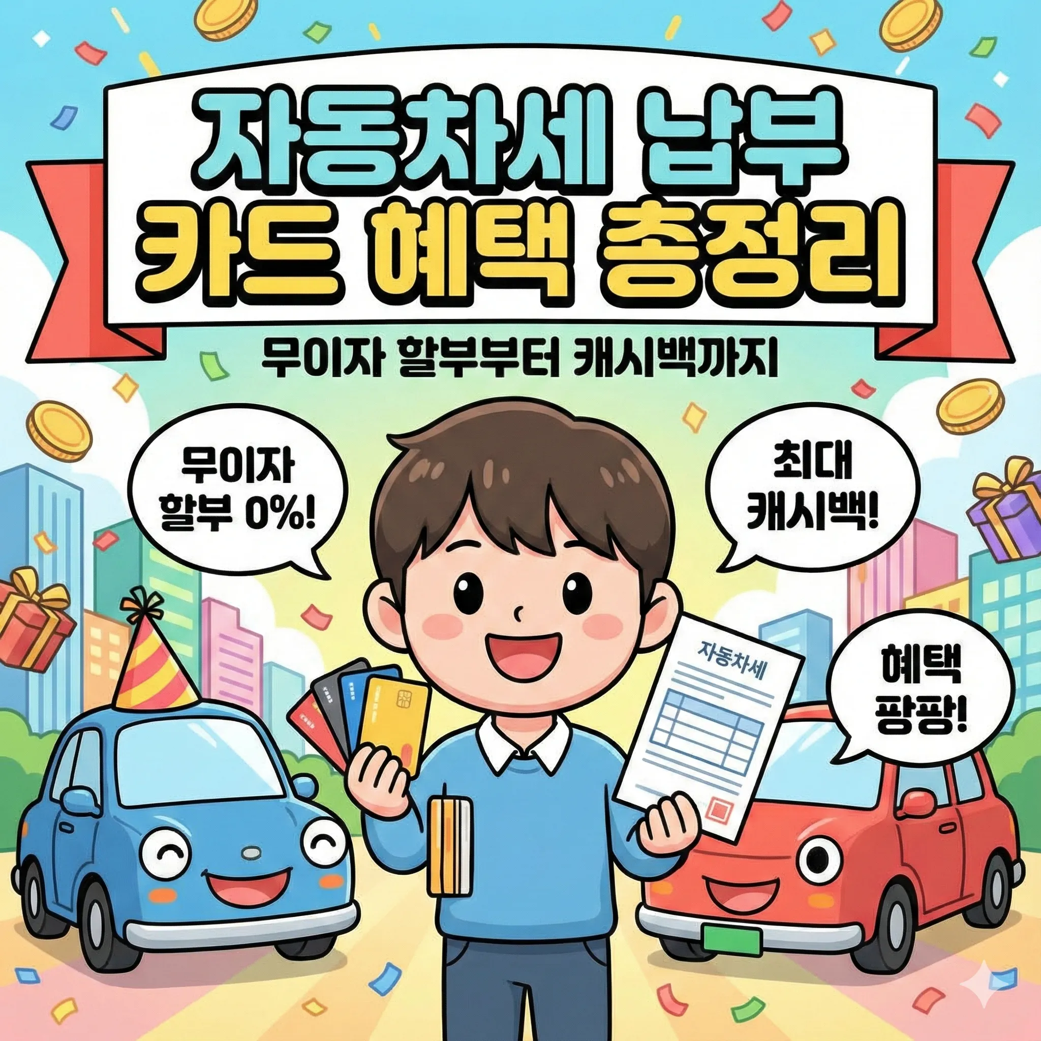 자동차세 납부 카드 혜택 총정리, 무이자 할부부터 캐시백까지