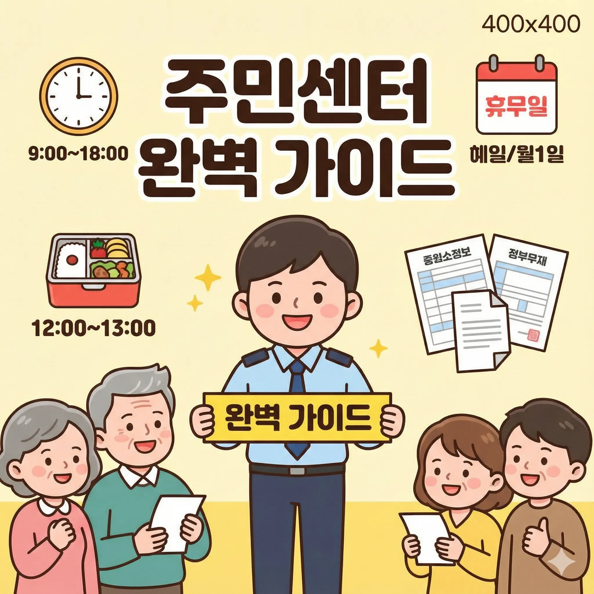 주민센터 업무시간 점심시간 휴무일 및 민원 처리 완벽 가이드