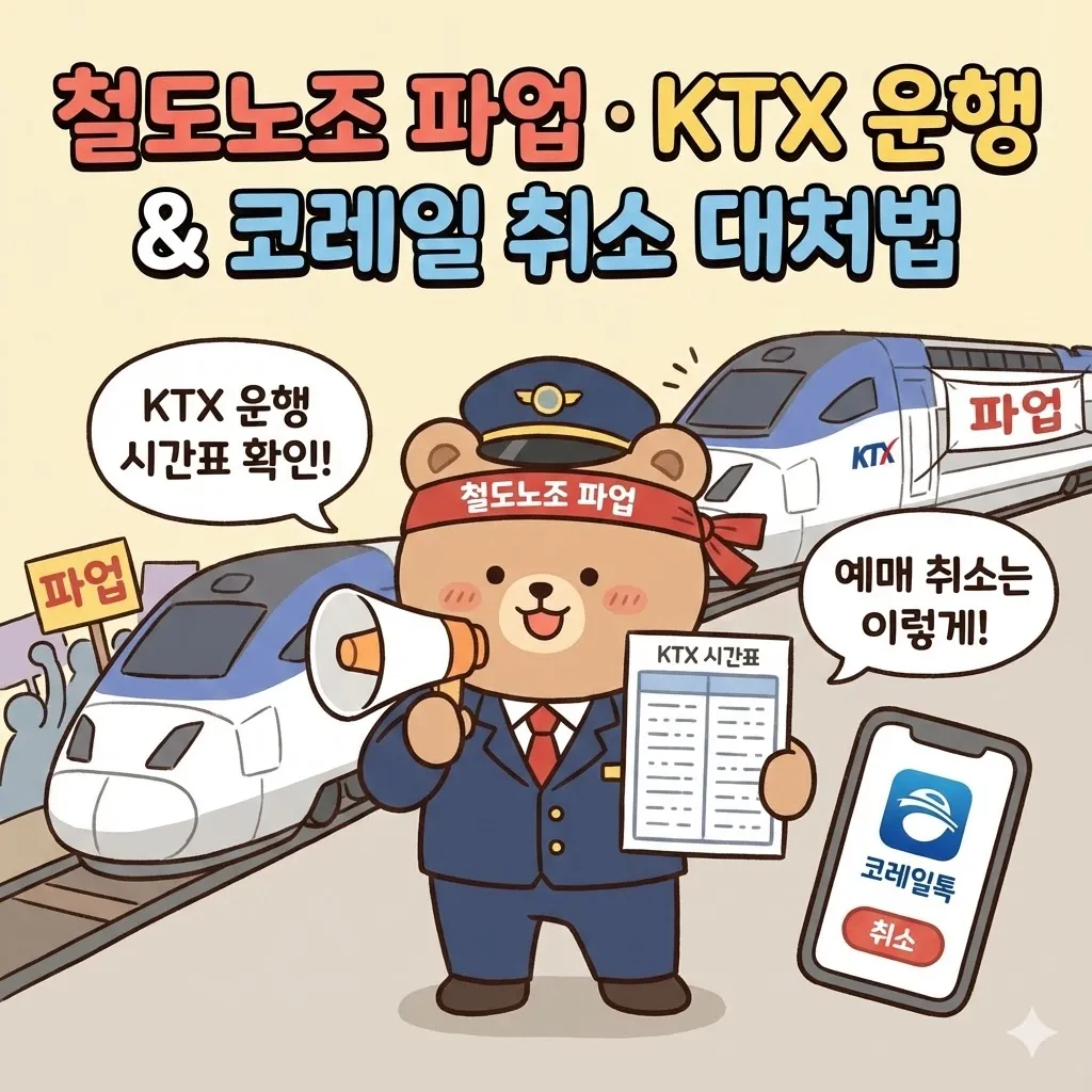 철도노조 파업, KTX 운행 시간표 및 코레일 예매 취소 대처법
