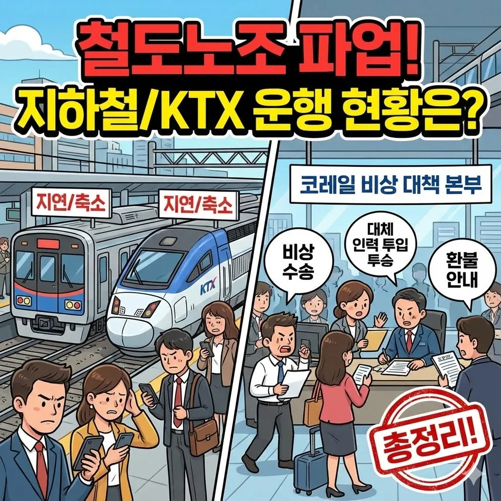 철도노조 파업 지하철 및 KTX 운행 현황과 코레일 대처법 총정리