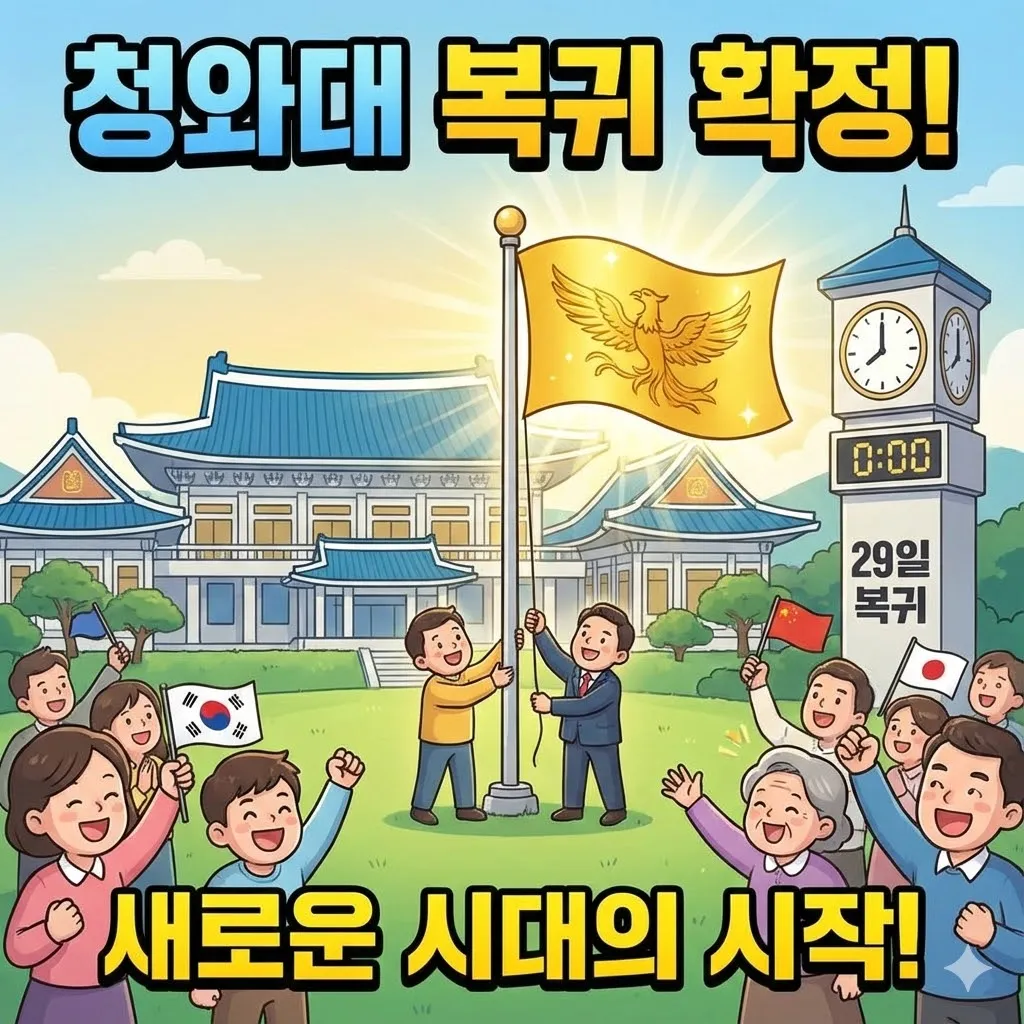 청와대 복귀 확정! 29일 0시 봉황기 게양과 새로운 시대의 시작