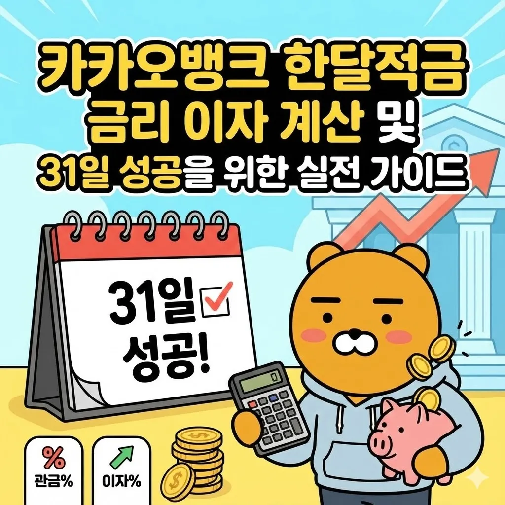 카카오뱅크 한달적금 금리 이자 계산 및 31일 성공을 위한 실전 가이드
