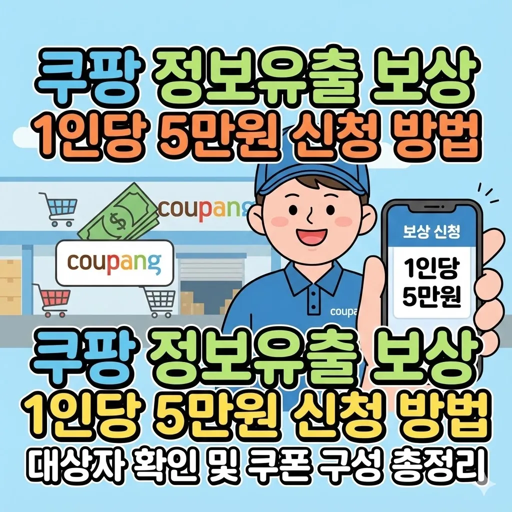 쿠팡 정보유출 보상 1인당 5만원 신청, 대상자 확인 및 쿠폰 구성 총정리