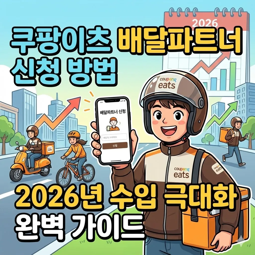 쿠팡이츠 배달파트너 신청 방법 및 2026년 수입 극대화 완벽 가이드