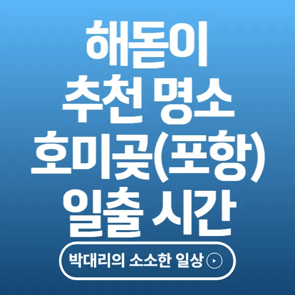 해돋이 추천 명소 호미곶 일출 시간