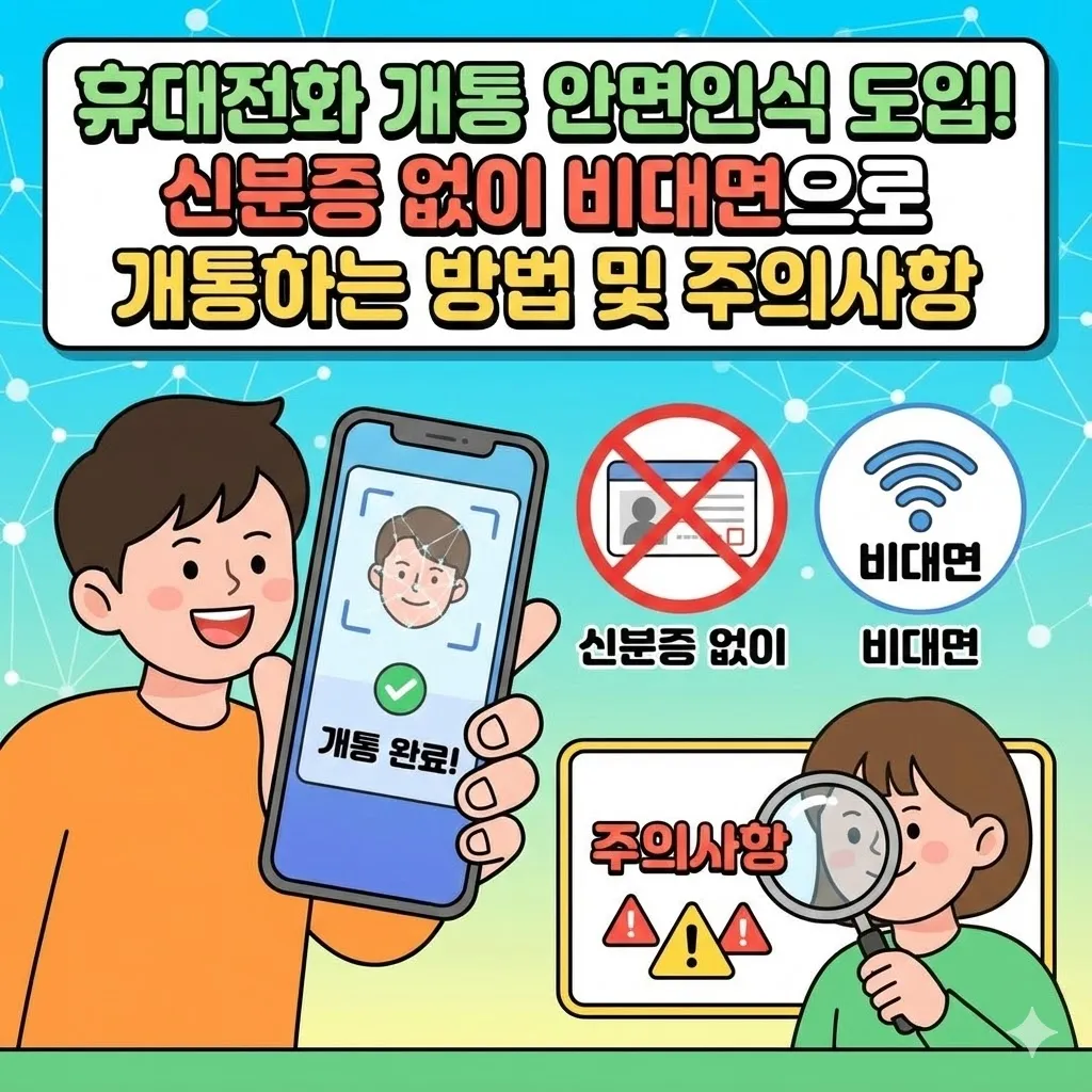 휴대전화 개통 안면인식 도입! 신분증 없이 비대면으로 개통하는 방법 및 주의사항