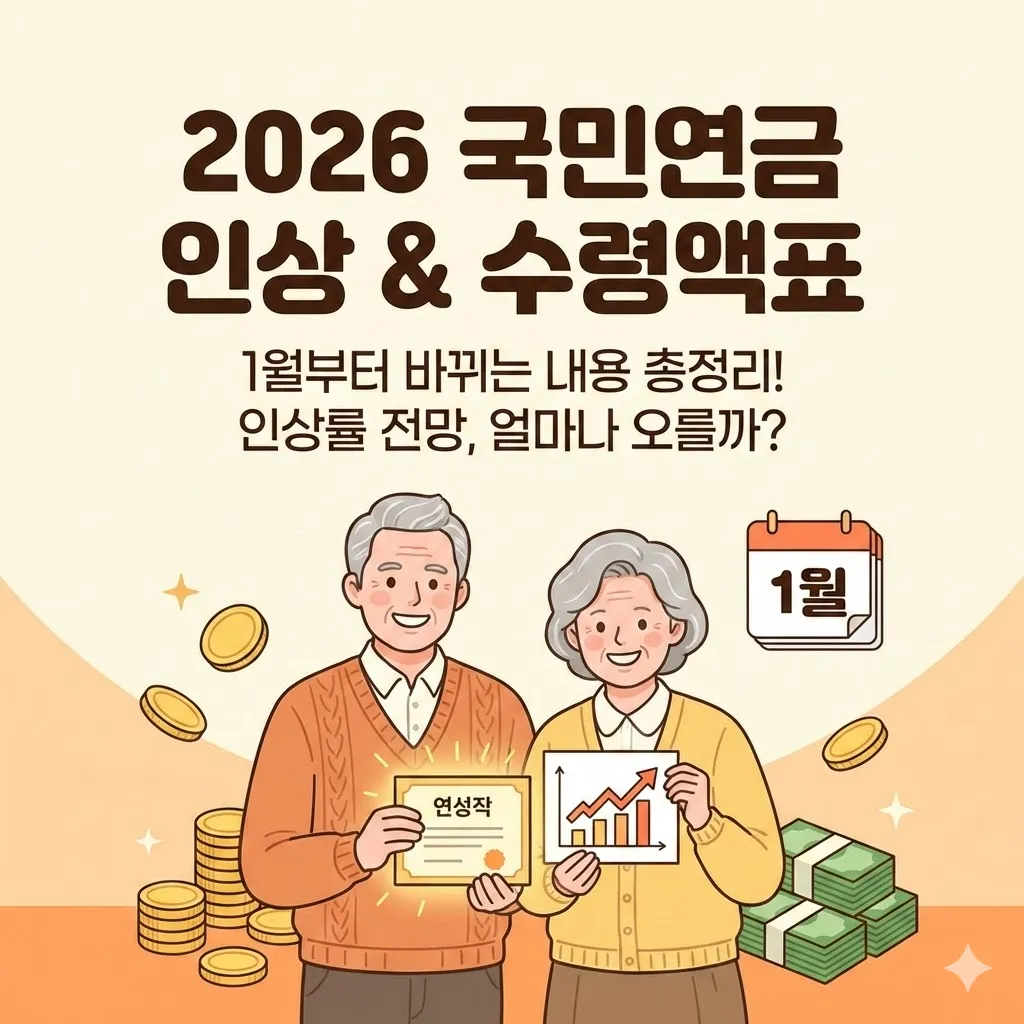 2026년 국민연금 인상률 전망과 수령액표! 1월부터 바뀌는 내용 총정리