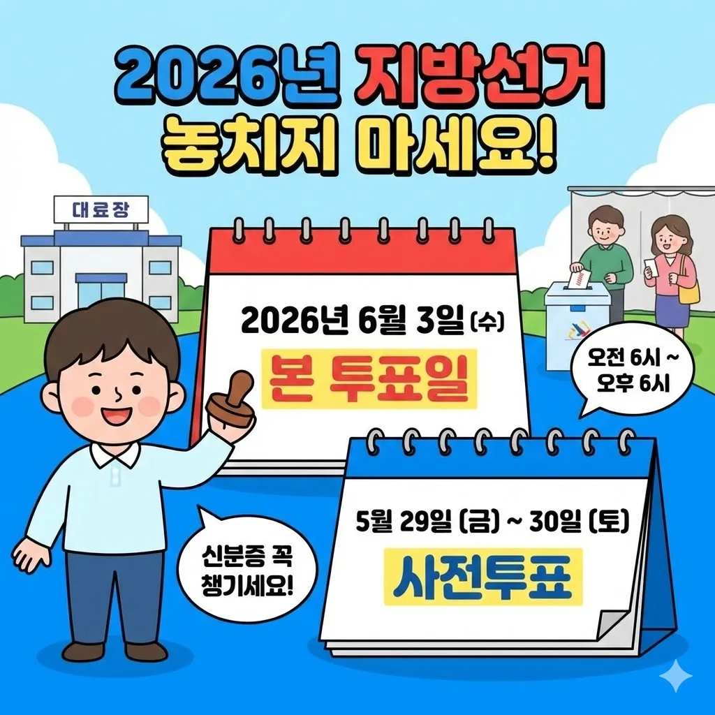 2026년 지방선거일 일정 및 사전투표 기간, 놓치지 말아야 할 투표 방법