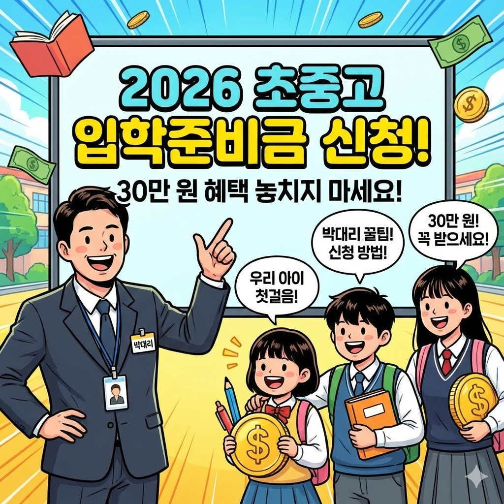 2026년 초중고 입학준비금 신청, 우리 아이 첫걸음, 30만 원 혜택 놓치지 마세요!