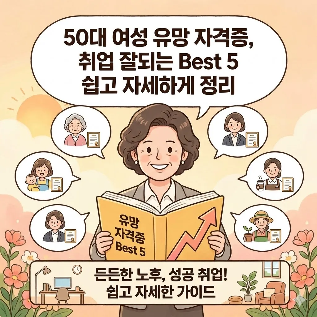 50대 여성 유망 자격증, 취업 잘되는 Best 5 쉽고 자세하게 정리