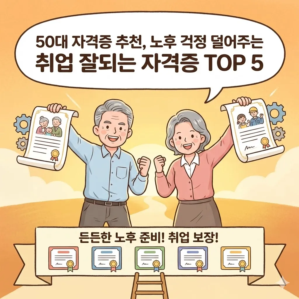 50대 자격증 추천, 노후 걱정 덜어주는 취업 잘되는 자격증 TOP 5