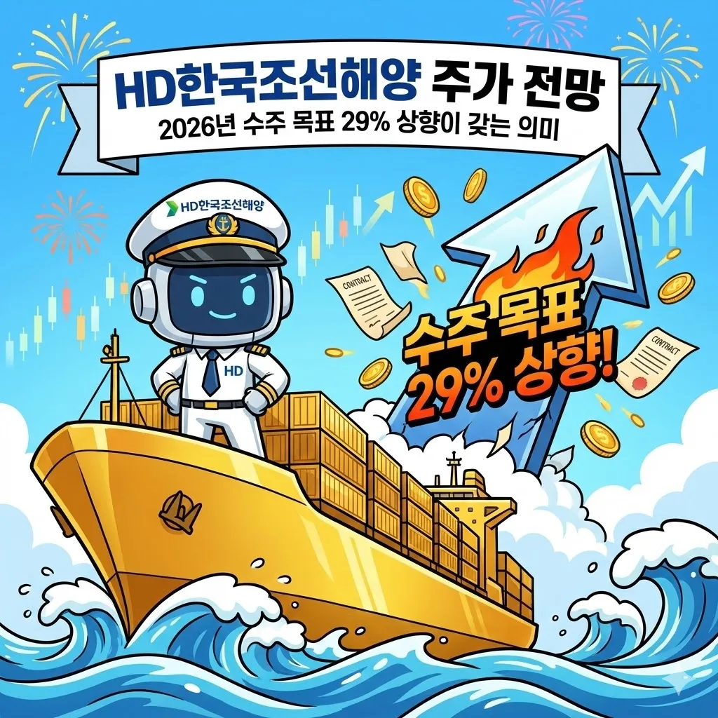 HD한국조선해양 주가 전망, 2026년 수주 목표 29% 상향이 갖는 의미