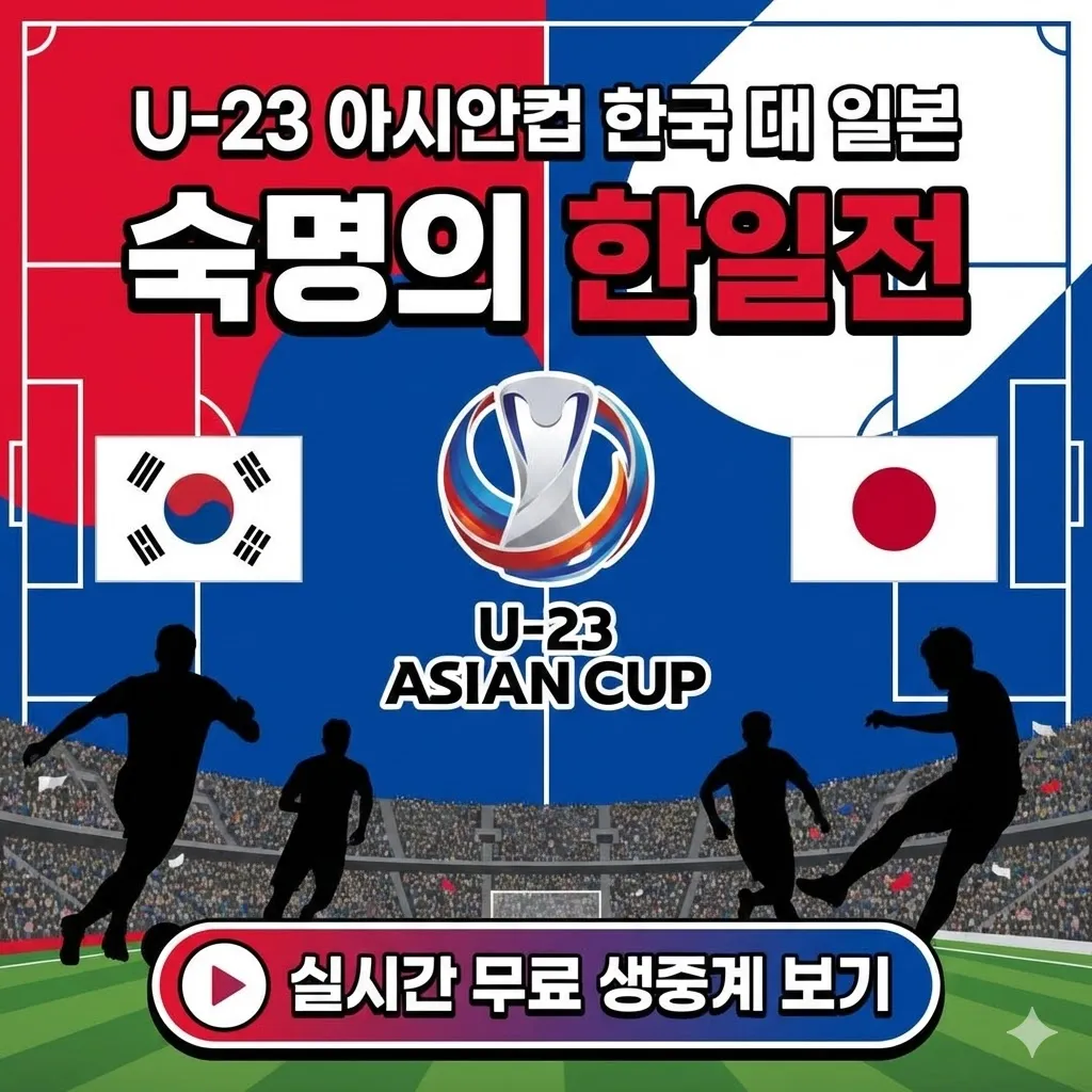 U-23 한일전 중계, 2026 아시안컵 운명의 한판 승부 실시간 채널 안내