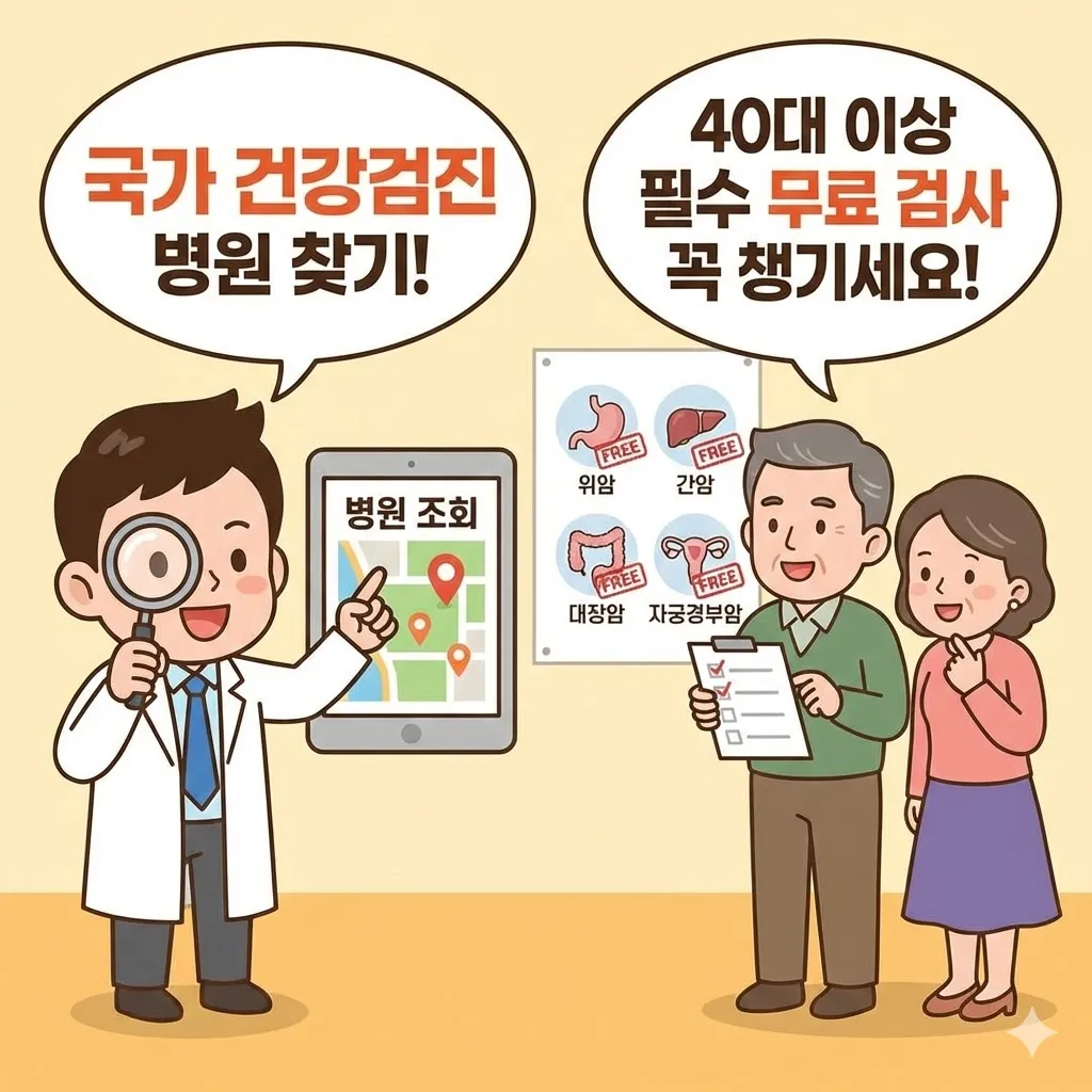 국가 건강검진 병원조회 방법과 40대 이상이 꼭 챙겨야 할 무료 검사