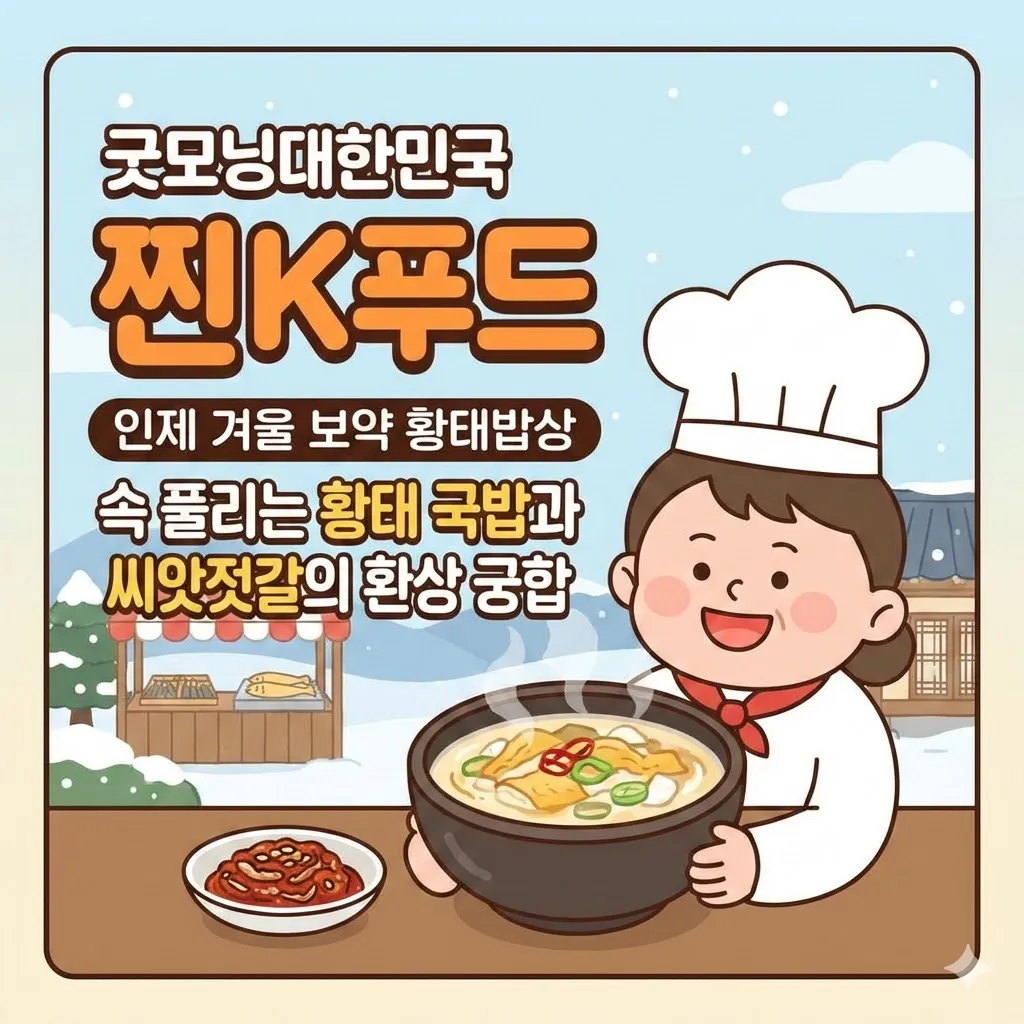 굿모닝대한민국 찐K푸드 인제 겨울 보약 황태밥상, 속 풀리는 황태 국밥과 씨앗젓갈의 환상 궁합