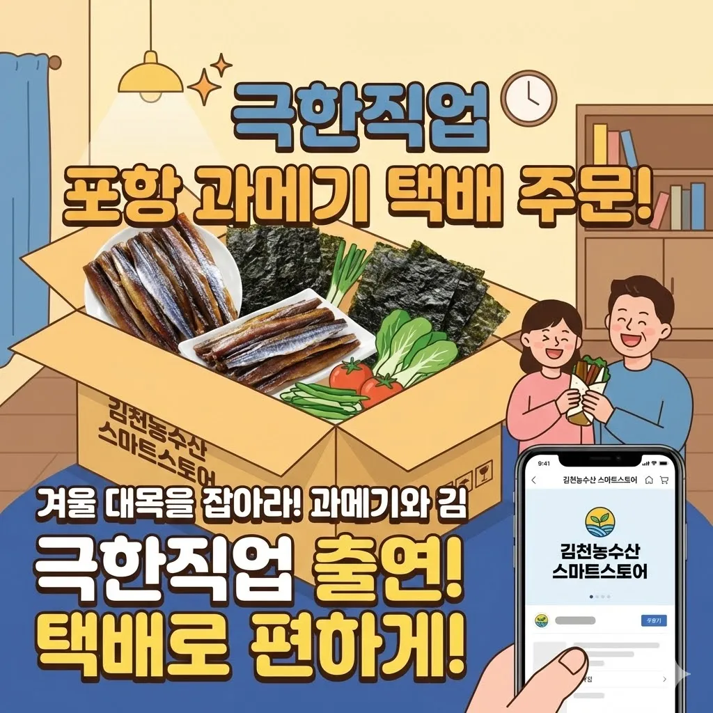 극한직업 포항 과메기 택배 주문! 김천농수산 스마트스토어로 즐기는 인생 과메기, 겨울 대목을 잡아라! 과메기와 김