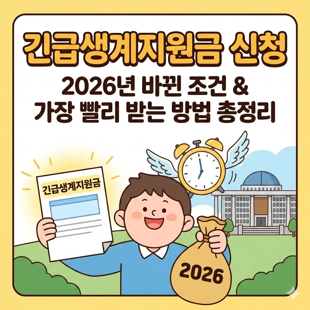 긴급생계지원금 신청, 2026년 바뀐 조건과 가장 빨리 받는 방법 총정리