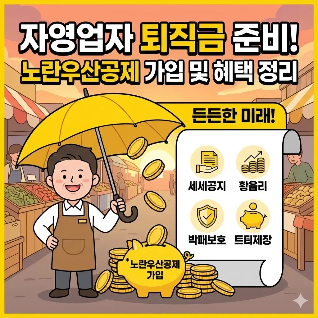 노란우산공제 가입 및 혜택 정리, 자영업자 퇴직금 준비하는 방법