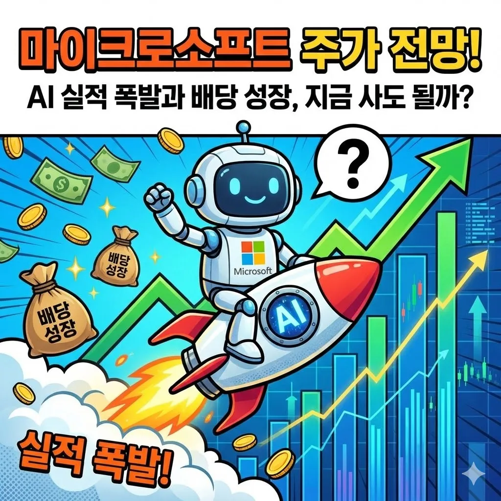 마이크로소프트 주가 전망 AI 실적 폭발과 배당 성장, 지금 사도 될까?