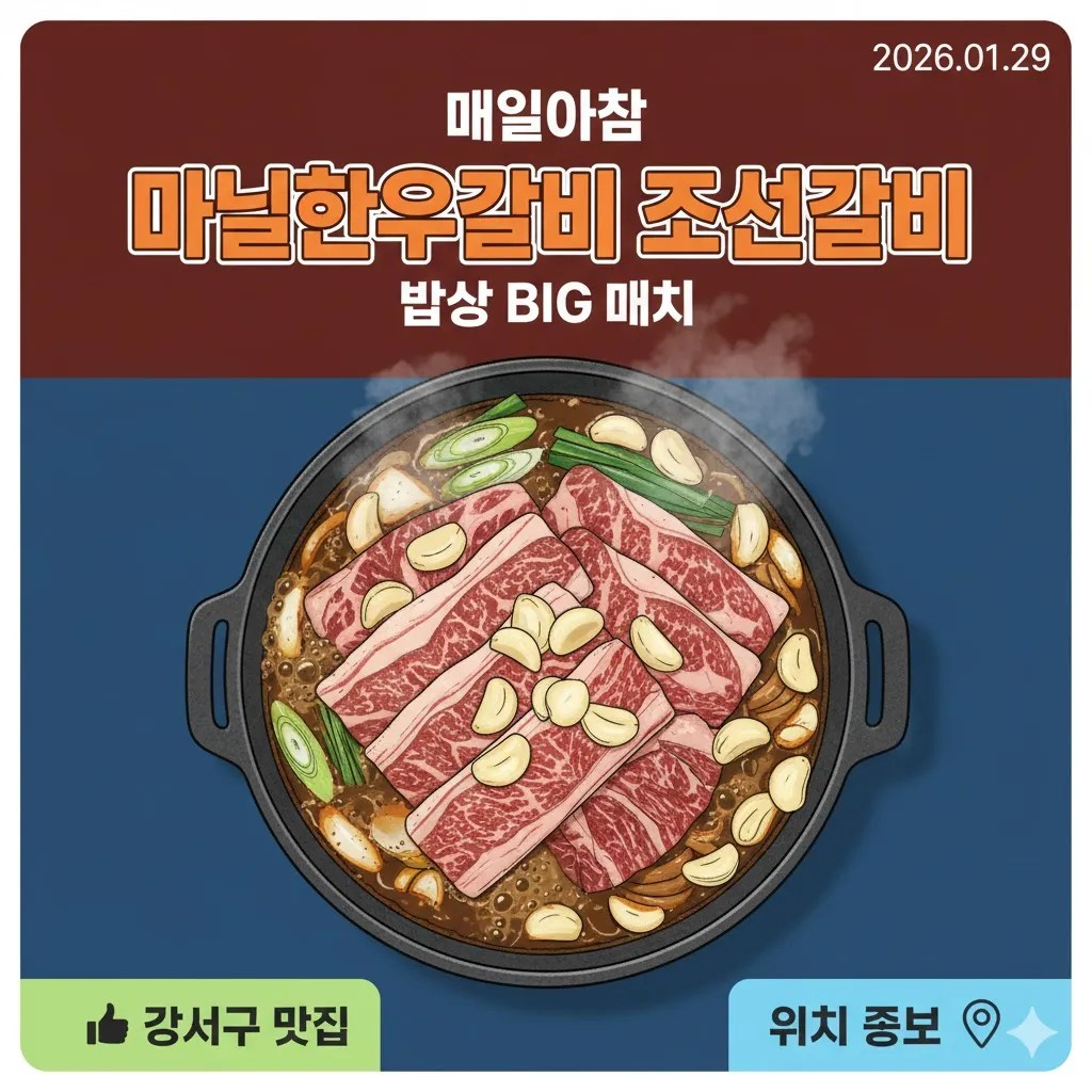매일아침 마늘한우갈비 조선갈비 밥상 BIG 매치 강서구 맛집 위치 정보