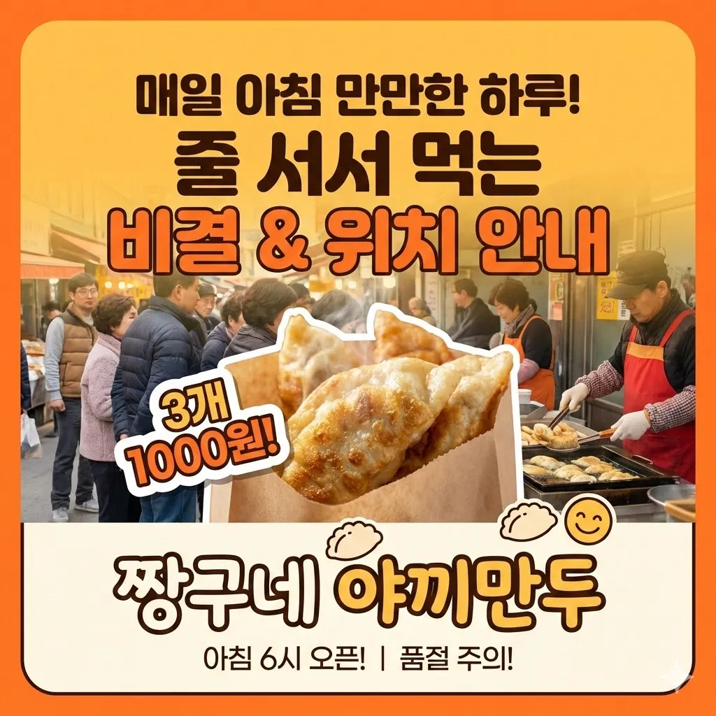 매일아침 만만한 하루 3개 천원 튀김만두, 줄 서서 먹는 비결과 위치 안내(짱구네 야끼만두)