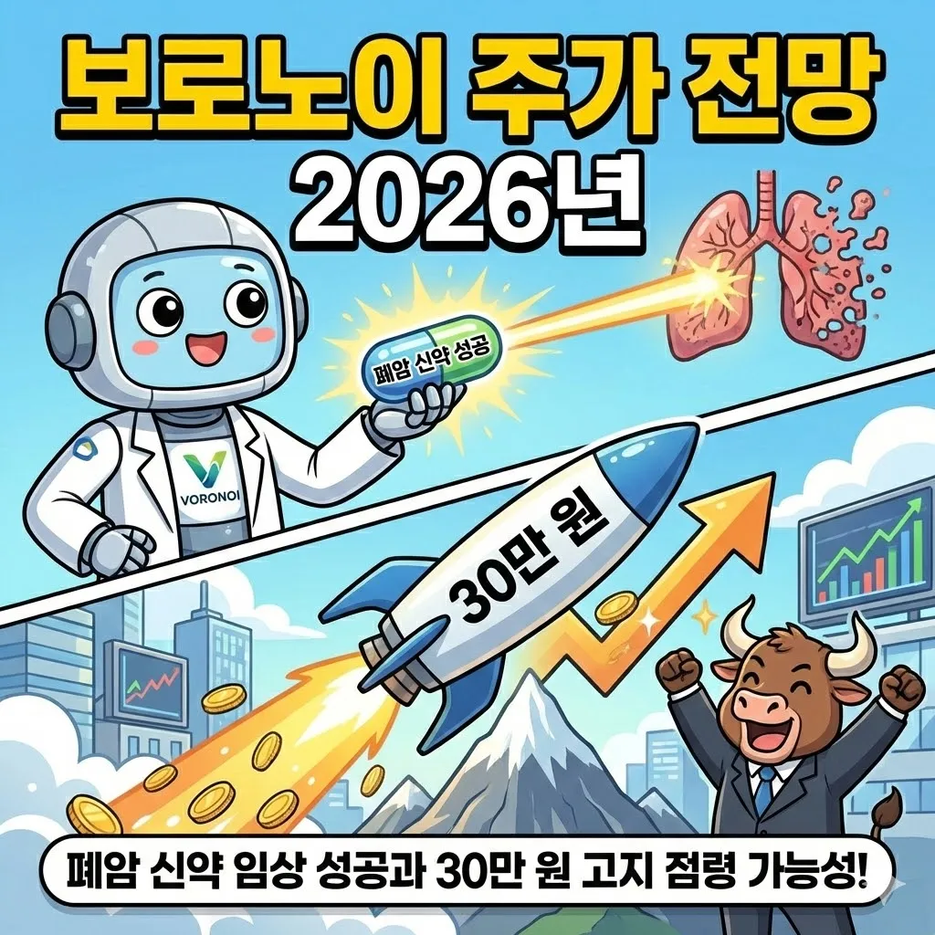 보로노이 주가 전망 2026년 폐암 신약 임상 성공과 30만 원 고지 점령 가능성