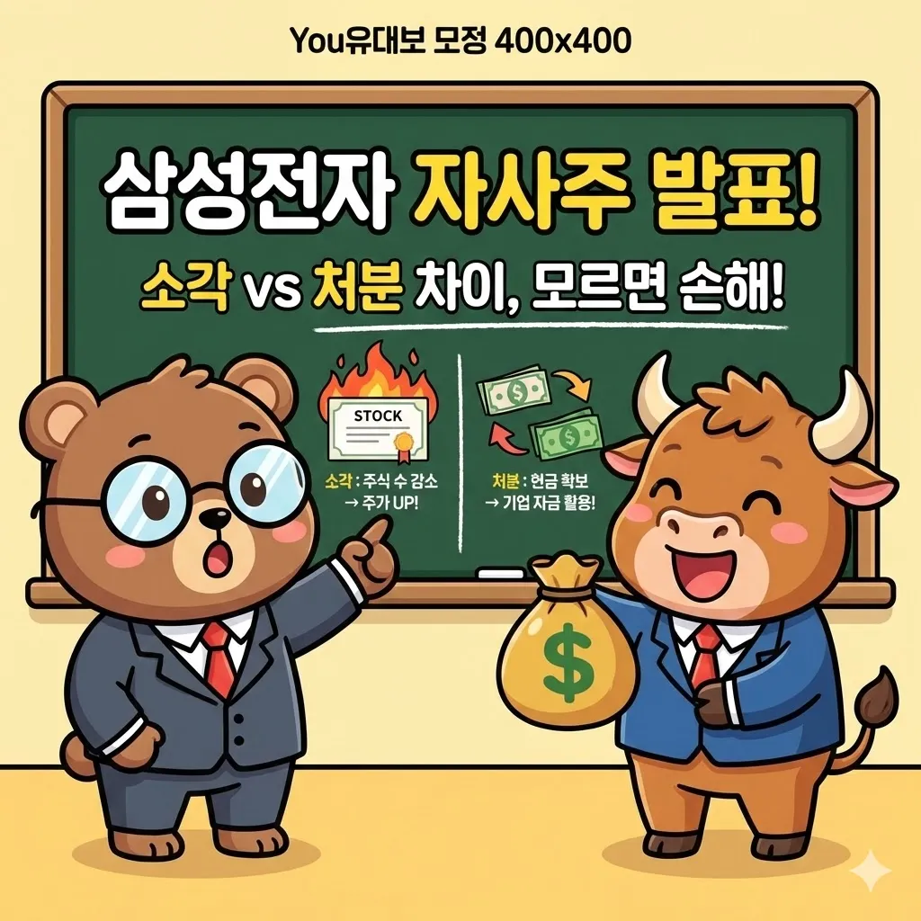 삼성전자 자사주 처분 발표! 소각과 처분의 차이 모르면 나만 손해예요