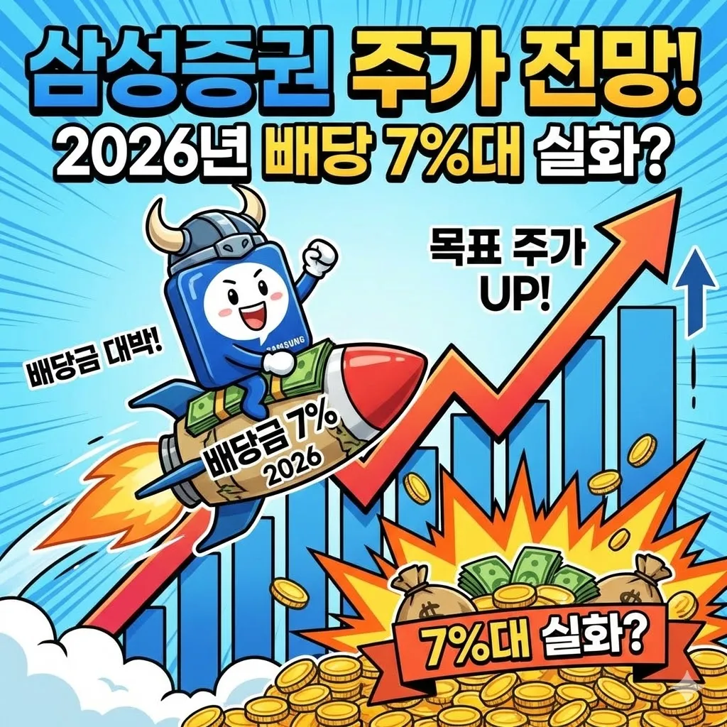 삼성증권 주가 전망, 2026년 배당 7%대 실화? 삼성증권 목표 주가, 삼성증권 배당금