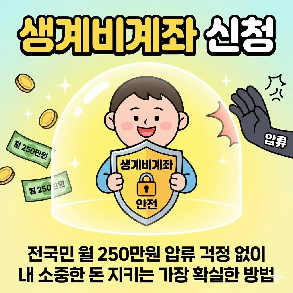 생계비계좌 신청, 전국민 월 250만원 압류 걱정 없이 내 소중한 돈 지키는 가장 확실한 방법