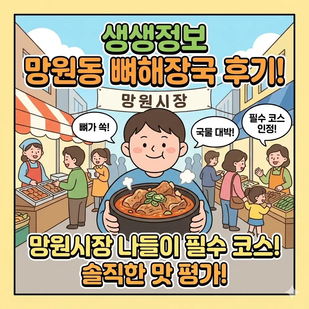 생생정보 망원동 뼈해장국 후기! 망원시장 나들이 필수 코스인 이유와 솔직한 맛 평가